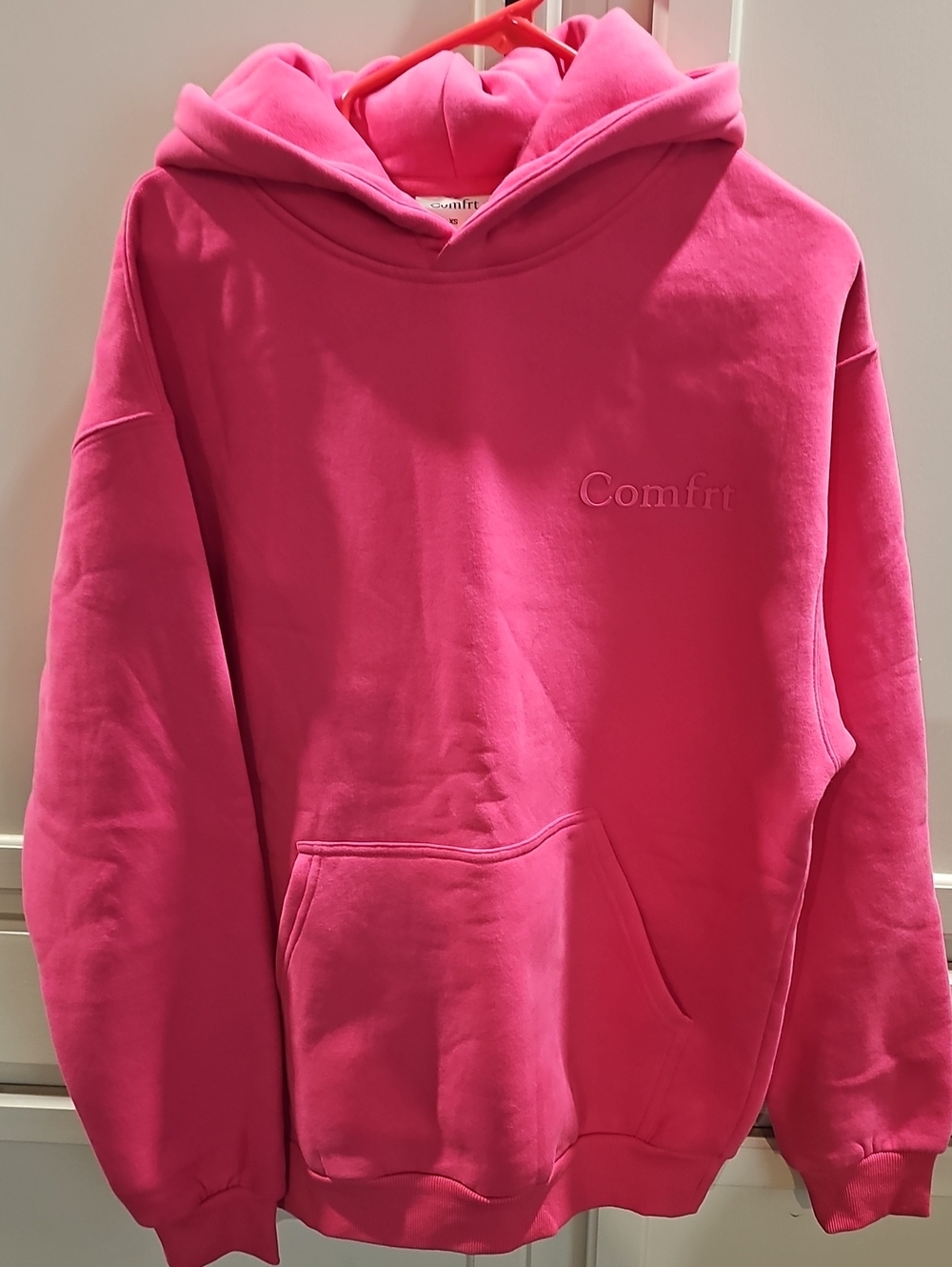 Comfrt Women's Crewneck Hoodie Sweater in Hot Pink
